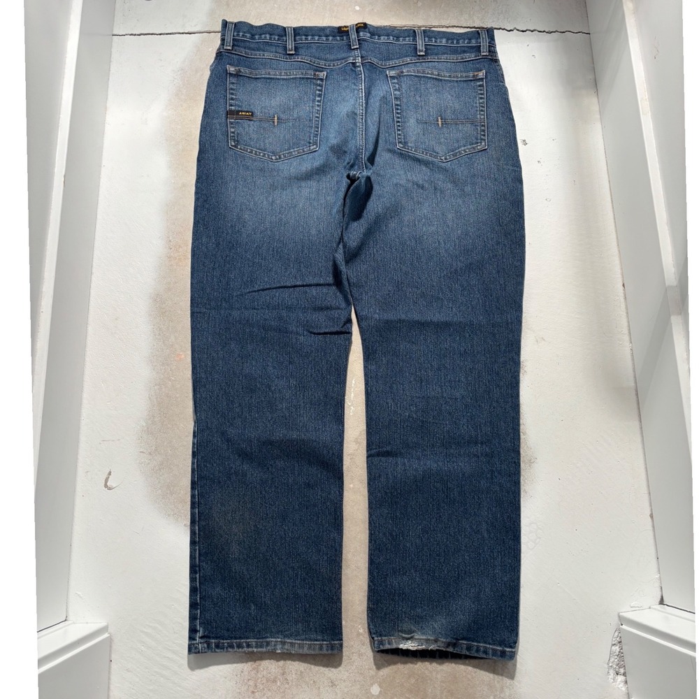 Ariat Rebar M3 Loose Straight Leg Jeans Mens 38x32 Medium Wash Work Denim Pants